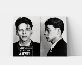 Frank Sinatra Mugshot, Sinatra Wall Art, Frank Sinatra Poster, Frank Sinatra Art, Frank Sinatra Print, Celebrity Mugshot, Musician Mugshot