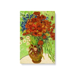Vincent van Gogh Red Poppies and Daisies Wall Art Canvas Print, Botanical Wall Art, Van Gogh Artwork, Home Decor Wall Art Ready To Hang