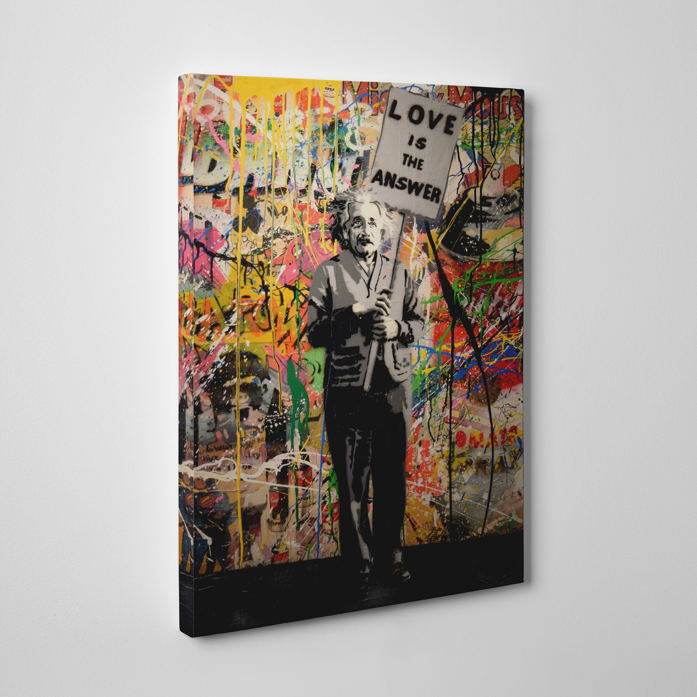 BANKSY LOVE is the ANSWER Banksy Einstein Wall Art Banksy Print