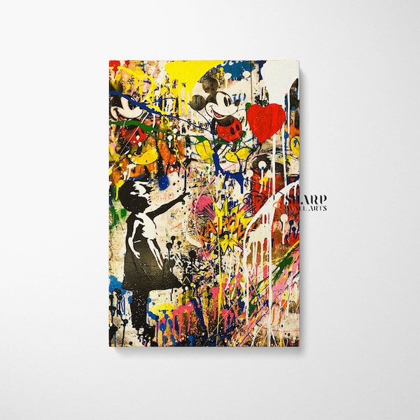 Banksy Balloon Girl There is Always Hope Graffiti Canvas Wall Art Etsy