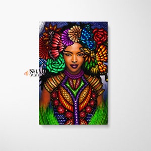 AFRICAN AMERICAN Wall ART Tribal Art Large African Art Print, Black Abstract Art, Black Art Paintings, Black Culture Art, African Wall Decor