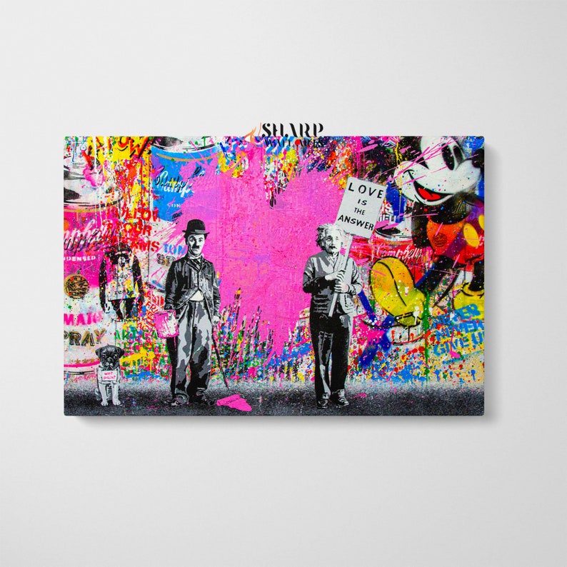 BANKSY WALL ART Banksy Canvas Banksy Love is the Answer Banksy Etsy
