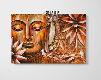 BUDDHA WALL ART Buddha Canvas, Spiritual Wall Art, Yoga Wall Art, Buddhism Art, Relax Wall Art, Zen Wall Art Yoga Studio Decor Yoga Gift