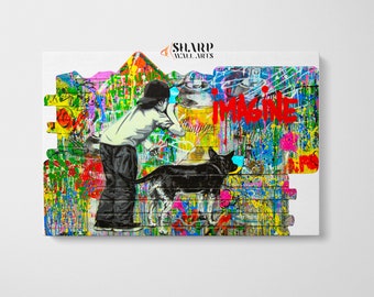 Buy BANKSY WALL ART Banksy Canvas Banksy Boy With Dog Banksy Online in India - Etsy Buy BANKSY WALL ART Banksy Canvas Banksy Boy With Dog Banksy Online in India - Etsy