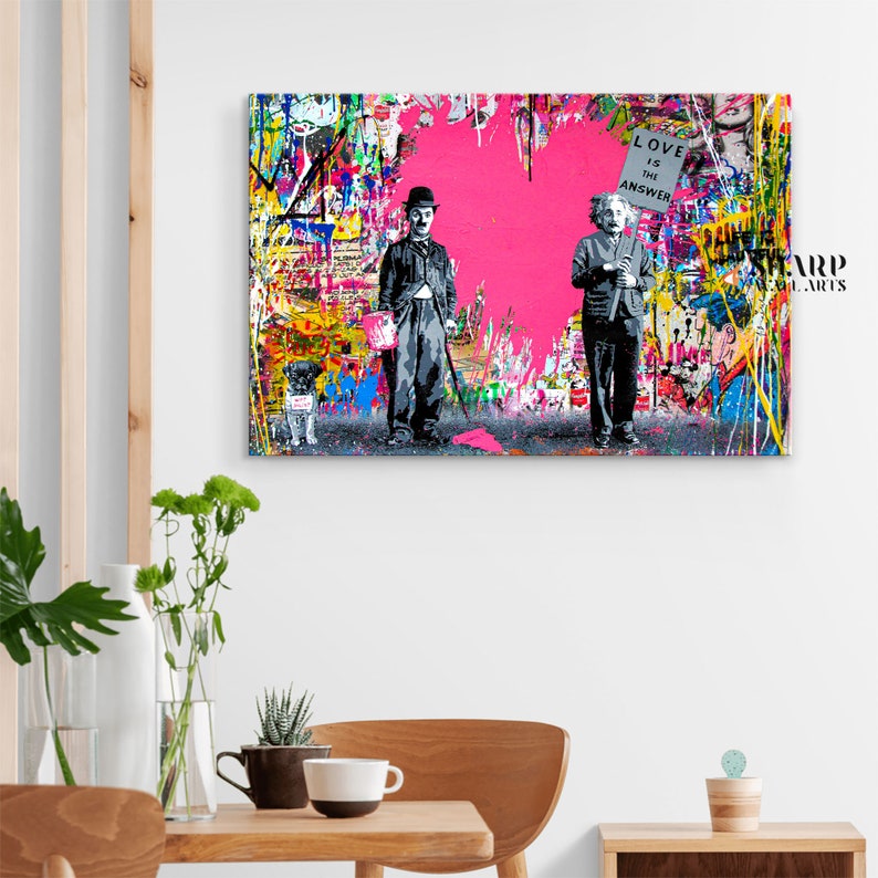 BANKSY WALL ART Banksy Canvas Banksy Love is the Answer Banksy Etsy