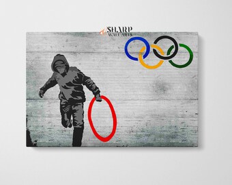 Banksy Graffiti Street Art Silk Poster 13x20 24x36inch Olympic Ring 