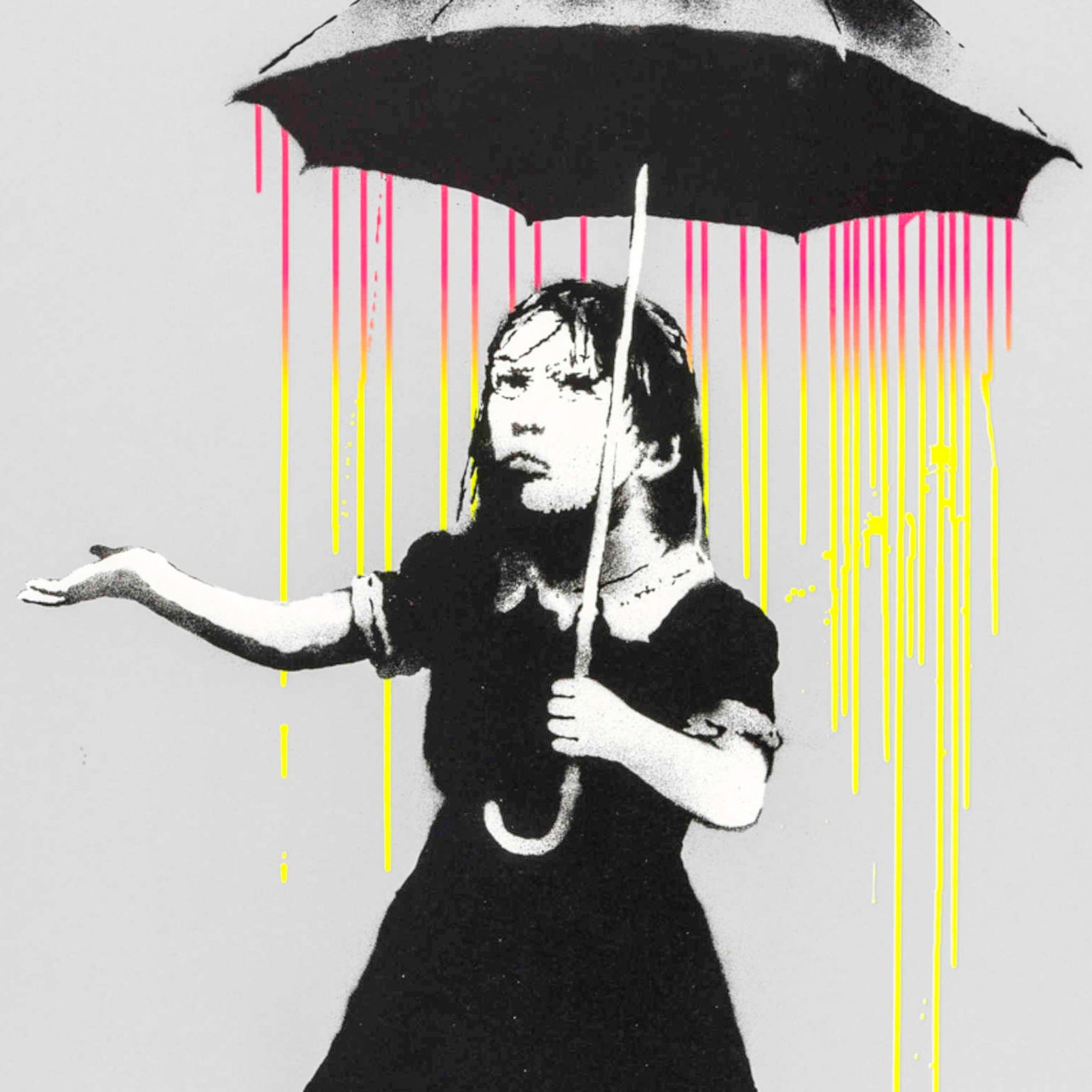 Banksy Umbrella Girl NOLA Wall Art Canvas Banksy Girl With Etsy