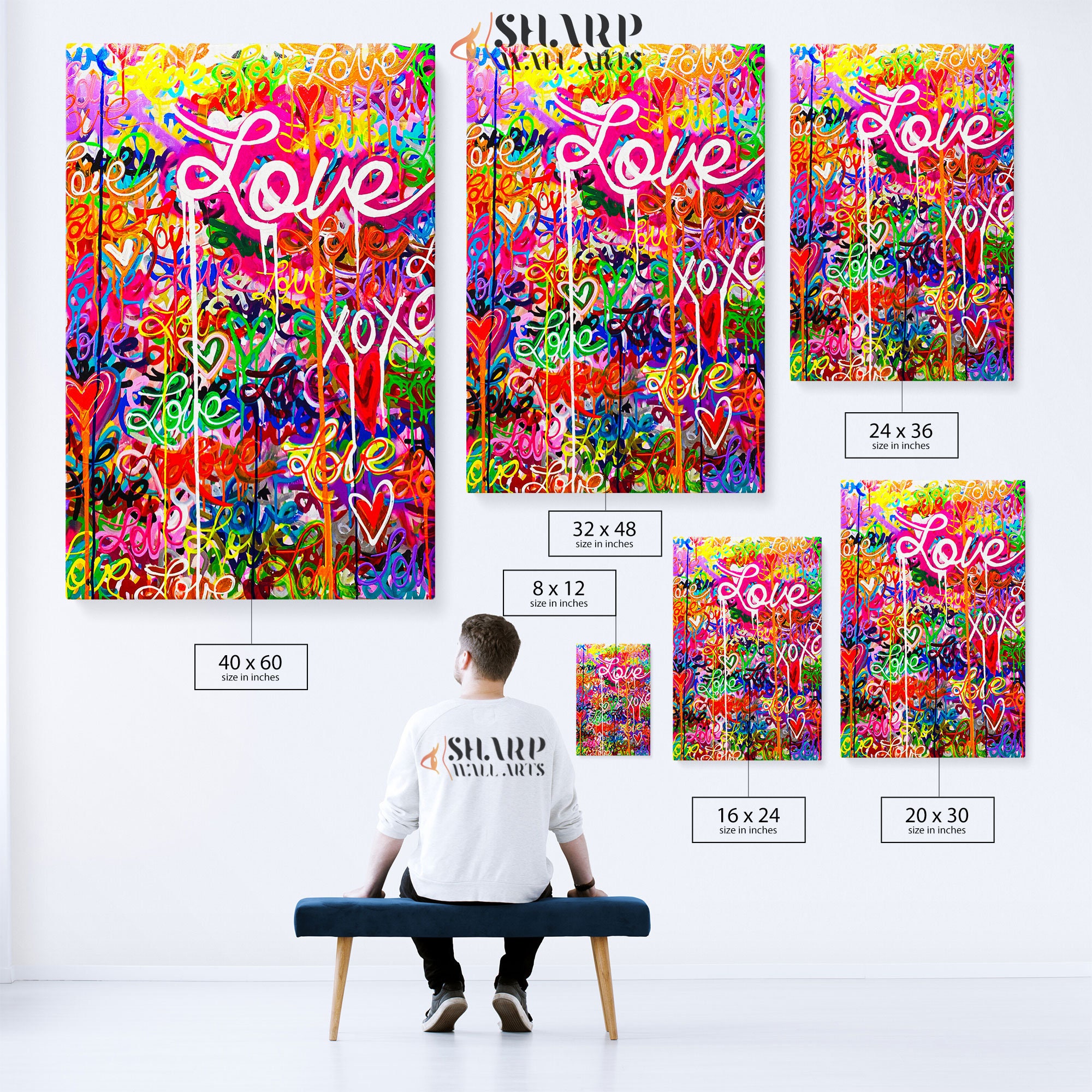 POP アメコミ 現代 アート スプレー バンクシー LOVE カラフル