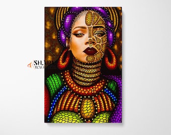 AFRICAN AMERICAN ART Tribal Art, Large African Art Print, Black Abstract Art, Black Art Paintings, Black Culture Art, African Wall Decor