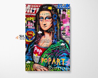 BANKSY WALL ART Banksy Canvas Banksy Mona Lisa Wall Art Famous Women Art Famous Art Graffiti Wall Art Street Art Canvas Mona Lisa Paintings