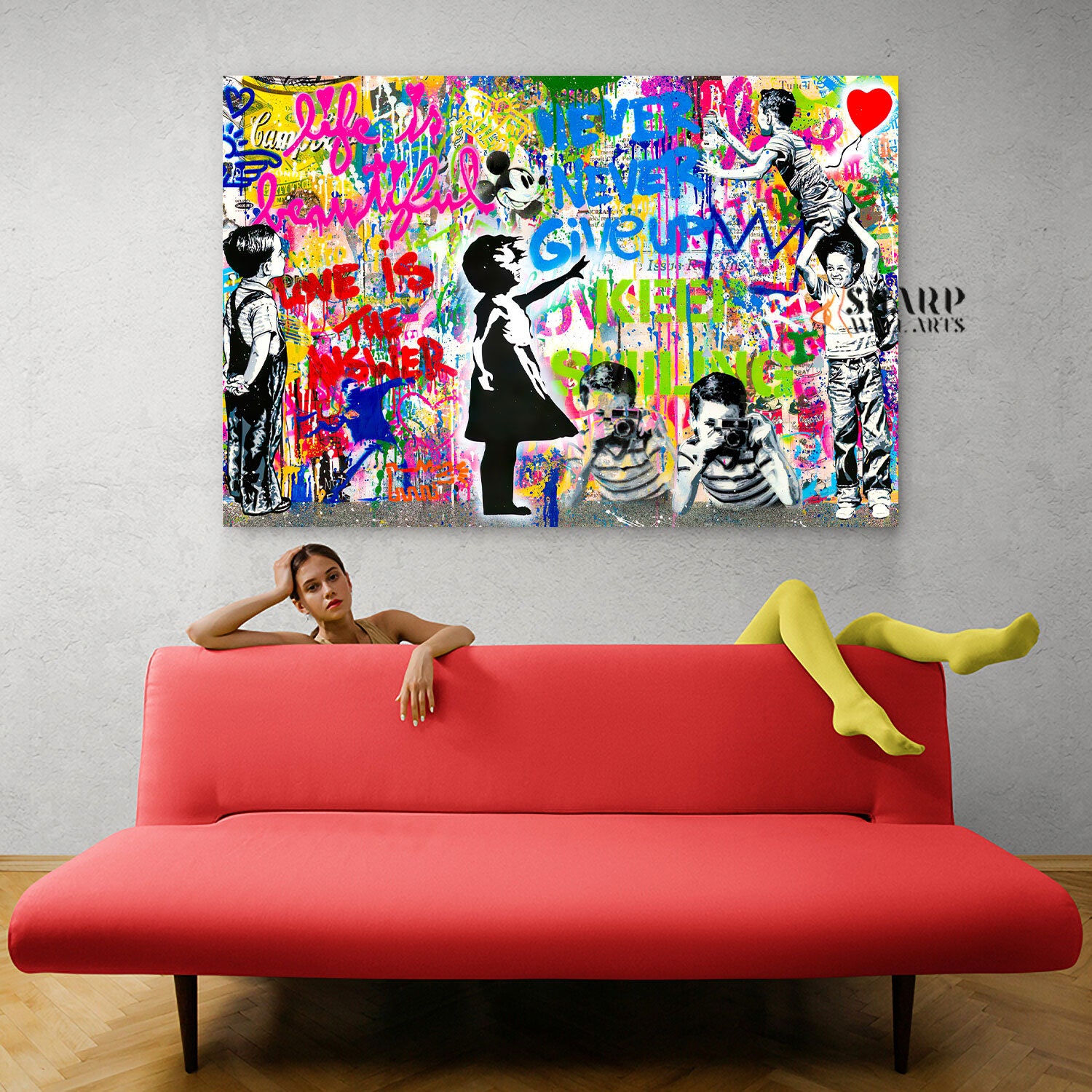 BANKSY WALL ART Banksy Canvas Banksy Life is Beautiful Banksy Etsy UK