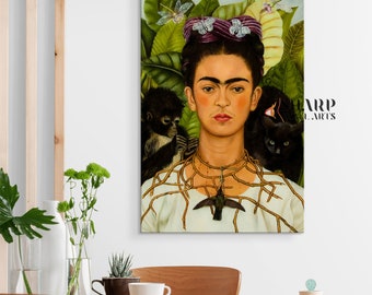 FRIDA KAHLO Wall Art Frida Kahlo Portrait With Thorn Necklace and