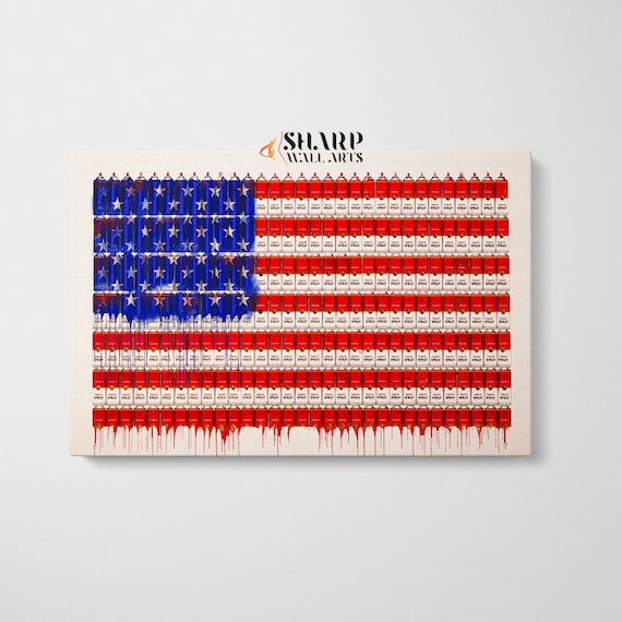 GRAFFITI WALL ART Banksy Wall Art American Flag Wall Art