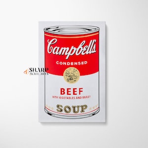 ANDY WARHOL CAMPBELL Soup Can Print Banksy Soup Artwork Pop Art Wall Art Graffiti Wall Art Modern Pop Art Canvas Food Art Print For Kitchen