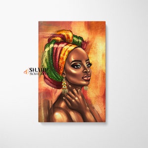BLACK WOMAN ART Large African Art Print Black Abstract Art Black Art Paintings Tribal Black Culture Art, African Wall Decor, Afrocentric Art