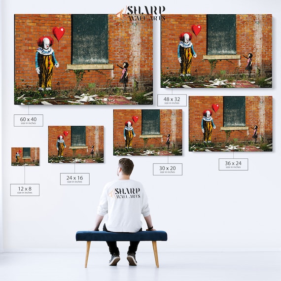 BANKSY WALL ART Banksy Canvas Banksy Girl With Balloon Vs