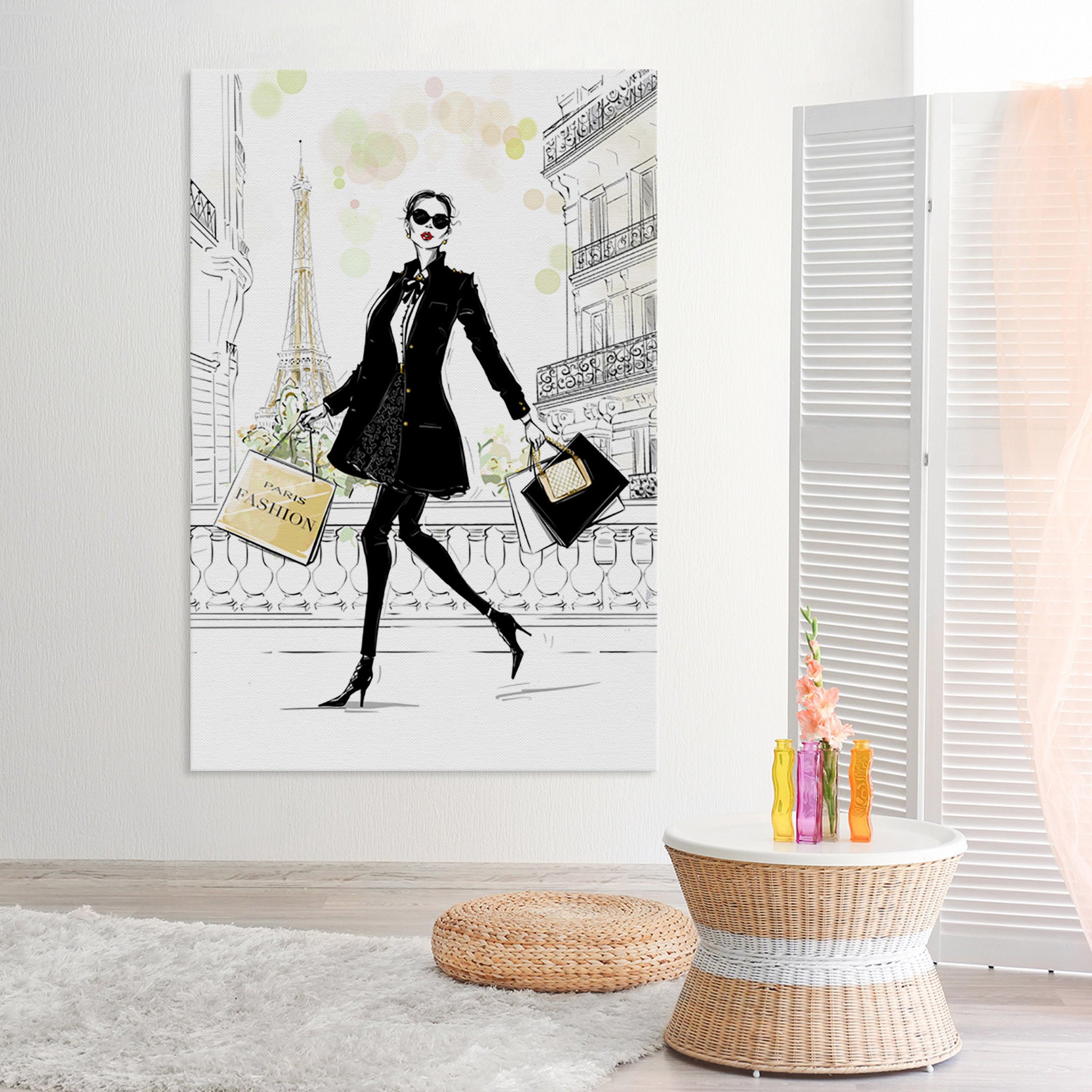 Framed Fashion Wall Art Canvas Paris Fashion Wall Art Canvas Etsy