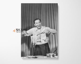 FRANK SINATRA Wall ART Sinatra with Spaghetti Artwork Vintage Art Print, Iconic Wall Art, Celebrity Wall Art, Man Cave Art Anniversary