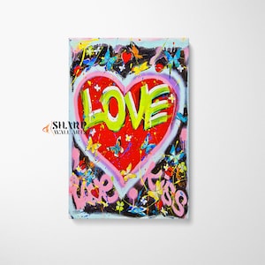 GRAFFITI WALL ART Love Wall Art Street Art Canvas Pop Art Wall Art Large Pop Art Canvas Banksy Wall Art Banksy Canvas Banksy Street Art