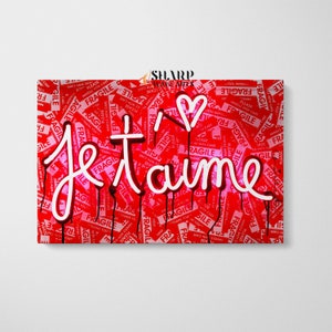 BANKSY WALL ART Canvas Print, French I Love You Je T&#39;aime Wall Art, Graffiti Street Art, Pop Art Wall Art, Pop Art Canvas, Banksy Canvas