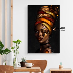 AFRICAN AMERICAN Wall ART Framed Fashion Canvas Wall Art African ...