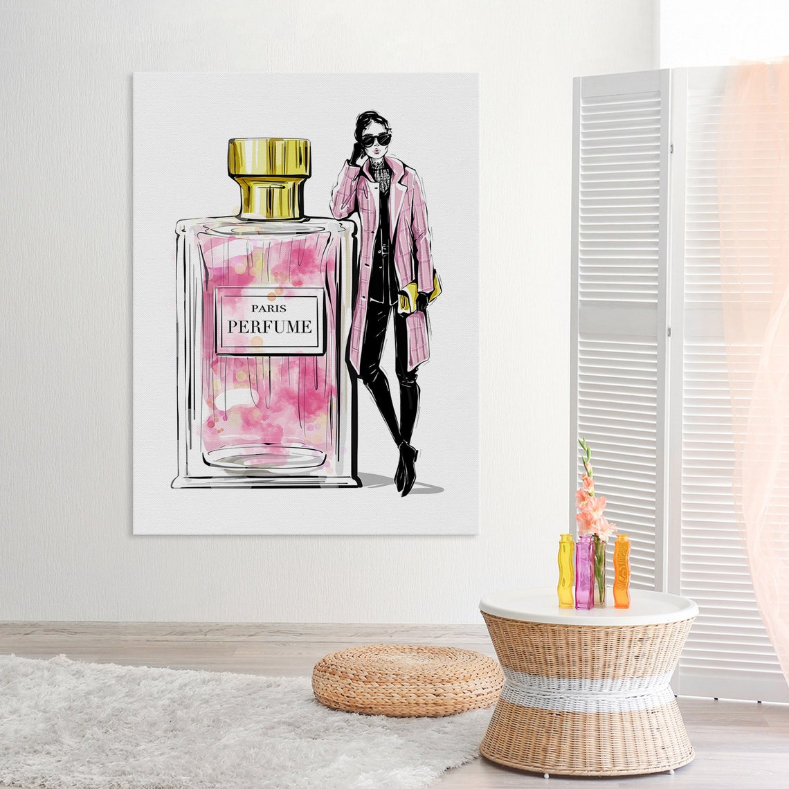 Perfume Canvas Perfume Bottle Art Perfume Wall Art Glam Etsy UK