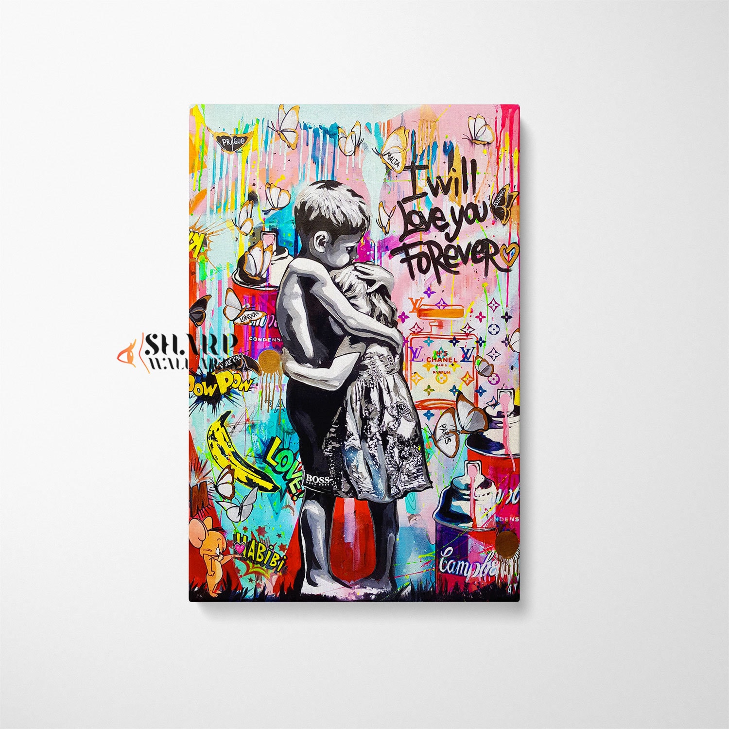 BANKSY WALL ART Banksy Canvas Banksy I Will Love You Forever