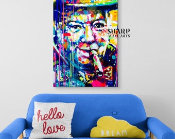 Poster Winston Churchill Graffiti Handmade - Decorazione Parete Moderna, Regalo Per Uomo E Donna - Foto 10