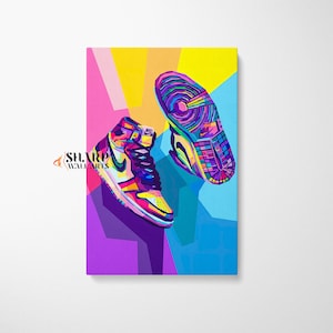 AIR JORDAN ART Sneaker Wall Art Sport Wall Art, Jordan Shoes Poster, Pop Art Wall Art, Gift For Boyfriend, Street Art Prints, Pop Art Canvas