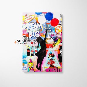 BANKSY WALL ART Banksy Dream Big Dreams Banksy Balloon Girl Graffiti Wall Art Street Art Canvas Large Pop Art Banksy Girl With Balloon Print