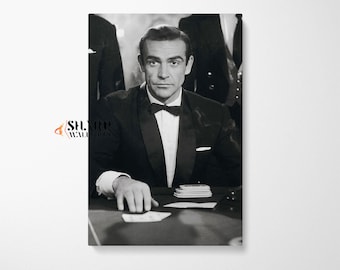 JAMES BOND POSTER James Bond-pokerspel Sean Connery 007 James Bond-muurkunst oud Hollywood-decor Sean Connery James Bond-cadeaus