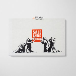 ARTE DE PARED DE BANKSY Lienzo de Banksy La oferta de Banksy termina hoy Arte de pared de grafiti de Banksy Lienzo de arte callejero Lienzo grande Arte de pared Arte pop Arte de pared