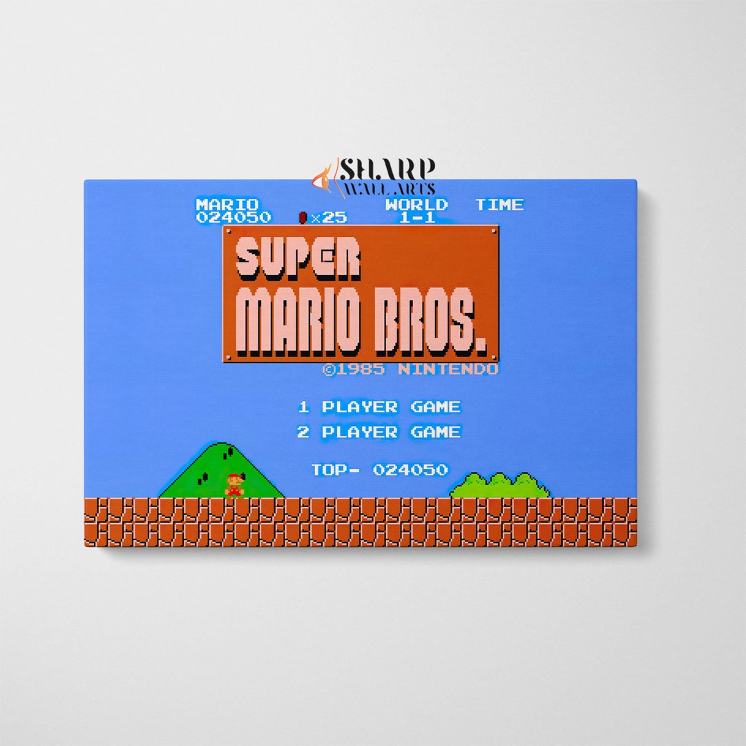 SUPER MARIO Wall ART Canvas Print, Super Mario Room Decor, Video Game ...