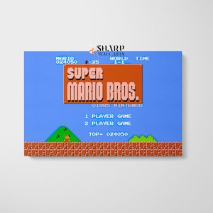 SUPER MARIO Wall ART Canvas Print, Super Mario Room Decor, Video Game Art, Retro Gaming Art, Game Room Decor, Gamer Gift, Cartoon Wall Art