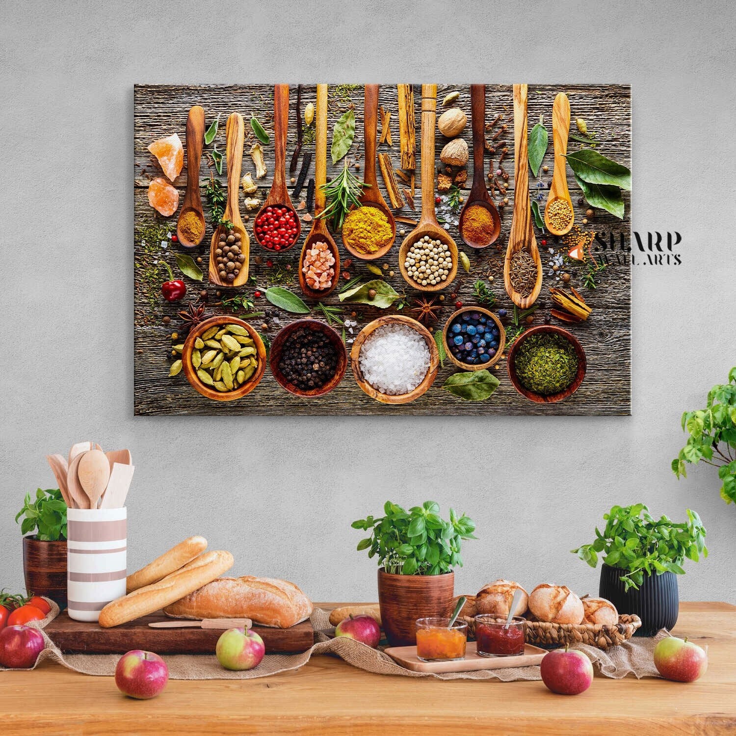 3 panels condiments in the kitchen wall art canvas... KITCHEN WALL ART Canvas Print, Spices Wall Art, Food Wall Art ...