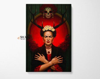 FRIDA KAHLO PRINT Frida Kahlo Portrait, Mexican Art Print, Feminist Art Print, Mexican Folk Art, Frida Khalo Art, Frida Art Pop Art Print