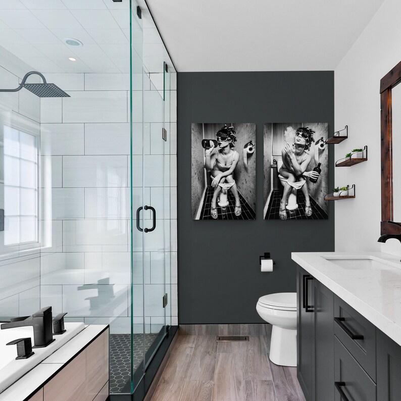 Bathroom Wall Art Set of 2 Wall Art Bathroom Wall Decor - Etsy