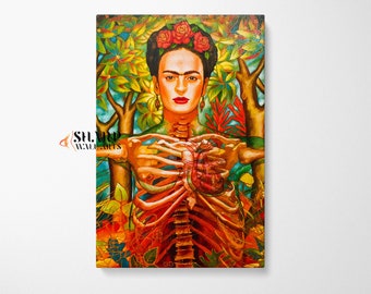 FRIDA KAHLO PRINT Frida Kahlo Portrait, Frida Painting, Mexican Art Print, Feminist Art Print, Mexican Folk Art, Frida Khalo Art, Frida Art
