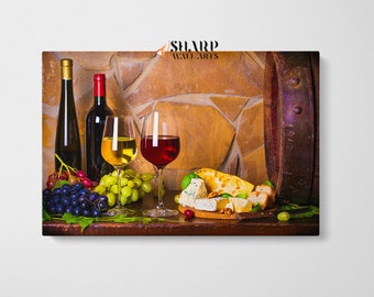 KITCHEN WALL DECOR Canvas Print, Wine Art Print, Restaurant Decor, Wine Lover Gift, Bar Wall Art, Dining Room Wall Art, Kitchen Wall Art