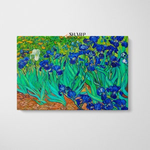 Vincent Van Gogh Art Print Canvas Irises, Vincent Van Gogh Artwork, Vintage Floral Art, Famous Painting Print, Home Decor Art Ready To Hang