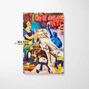 BANKSY WALL ART Marilyn Monroe Wall Art Large Pop Art Wall Art Street Art Pop Art Canvas Graffiti Wall Art Marilyn Monroe New York Wall Art