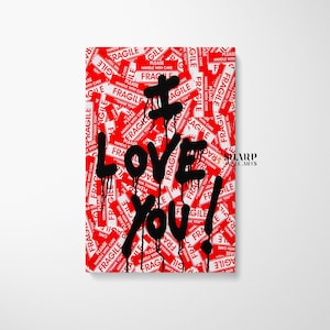 BANKSY WALL ART Banksy Canvas Banksy I Love You Wall Art Banksy Graffiti Wall Art Street Art Canvas Pop Art Wall Art Large Pop Art Canvas