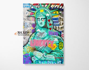BANKSY MONA LISA Wall Art Mona Lisa Pop Art Banksy Wall Art Graffiti Wall Art Street Art Canvas Pop Art Wall Art Mona Lisa Painting