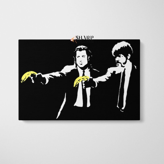 Banksy Pulp Fiction Wall Art Canvas, Street Art Banksy, Banksy