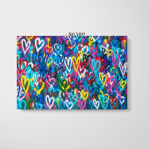 BANKSY LOVE HEARTS Banksy Wall Art Banksy Canvas Banksy Print Banksy Graffiti Street Art Pop Art Canvas Graffiti Wall Art Pop Art Wall Art