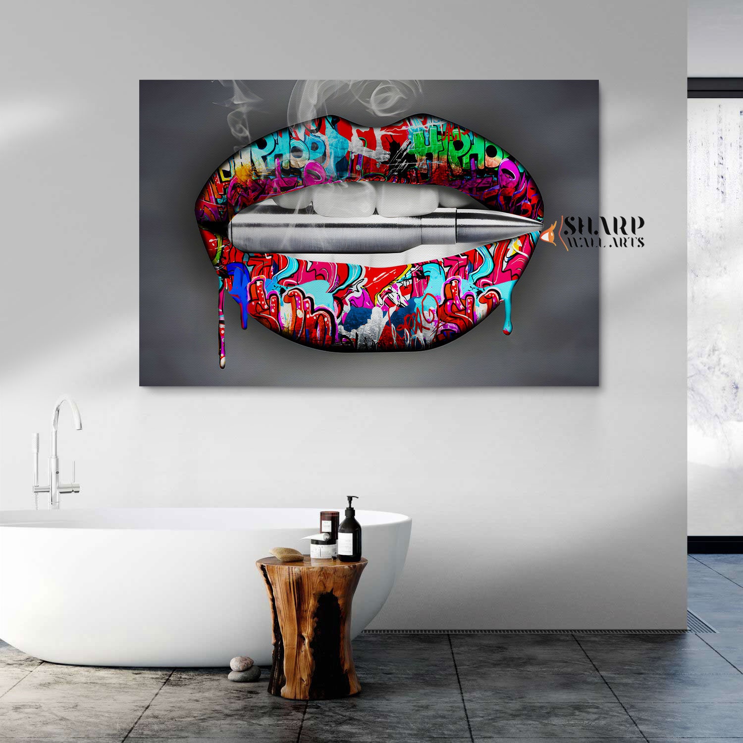 GRAFFITI WALL ART Arte de pared de labios, Obra de arte de labios,  Impresión de arte callejero, Arte de pared de arte pop moderno, Impresión  de arte de graffiti, Pintura de labios,, image size:1500x1500