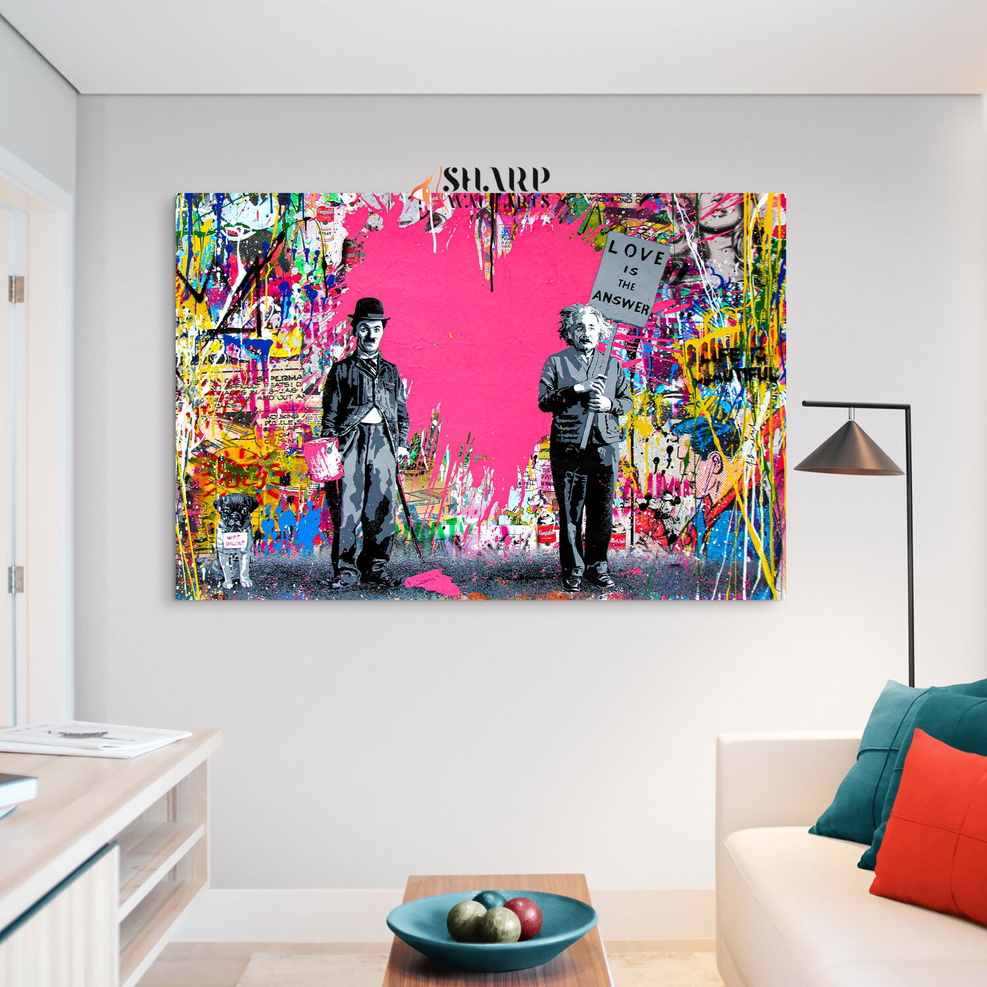 BANKSY WALL ART Banksy Canvas Banksy Love is the Answer Banksy