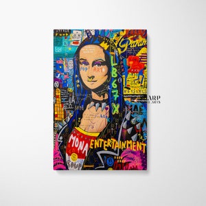 BANKSY MONA LISA Wall Art Mona Lisa Pop Art Banksy Wall Art Graffiti Wall Art Street Art Canvas Pop Art Wall Art Mona Lisa Painting