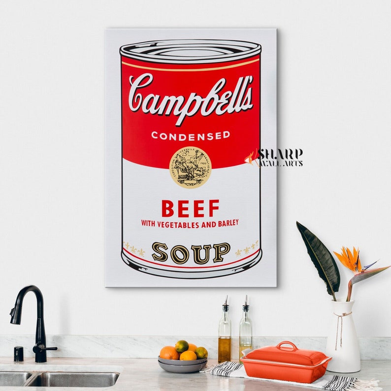 ANDY WARHOL CAMPBELL Soup Can Print Banksy Soup Artwork Pop Art Wall ...