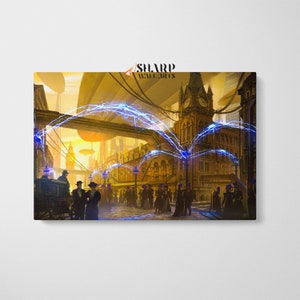 STEAMPUNK DECOR Wall ART Canvas Rustic Home Decor Industrial Wall Art Large Victorian Decor Vintage Art Prints Steampunk Wall Art Futuristic